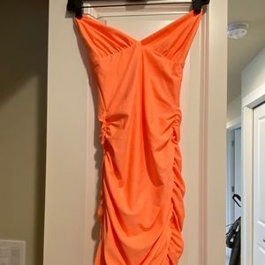 Orange bodycon tiger mist mini dress